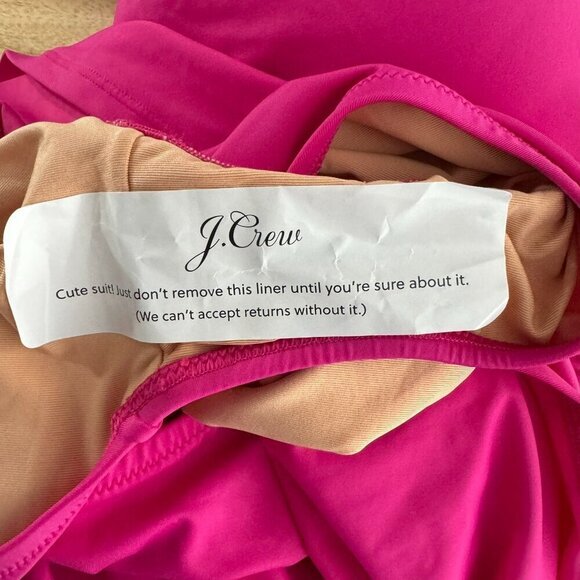 J.‎ Crew Ruched One Shoulder Swim Dress Womens Size 22 Fuchsia Pink NWT SW-1993 - Picture 8 of 13